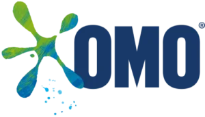 Logo da marca OMO Professional, sabão de alta performance usado na Lavanderia Acqua Ariquemes.